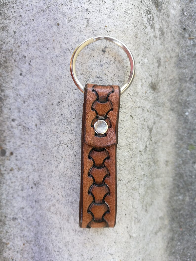 Coordinates key ring leather keychain personalized leather Etsy