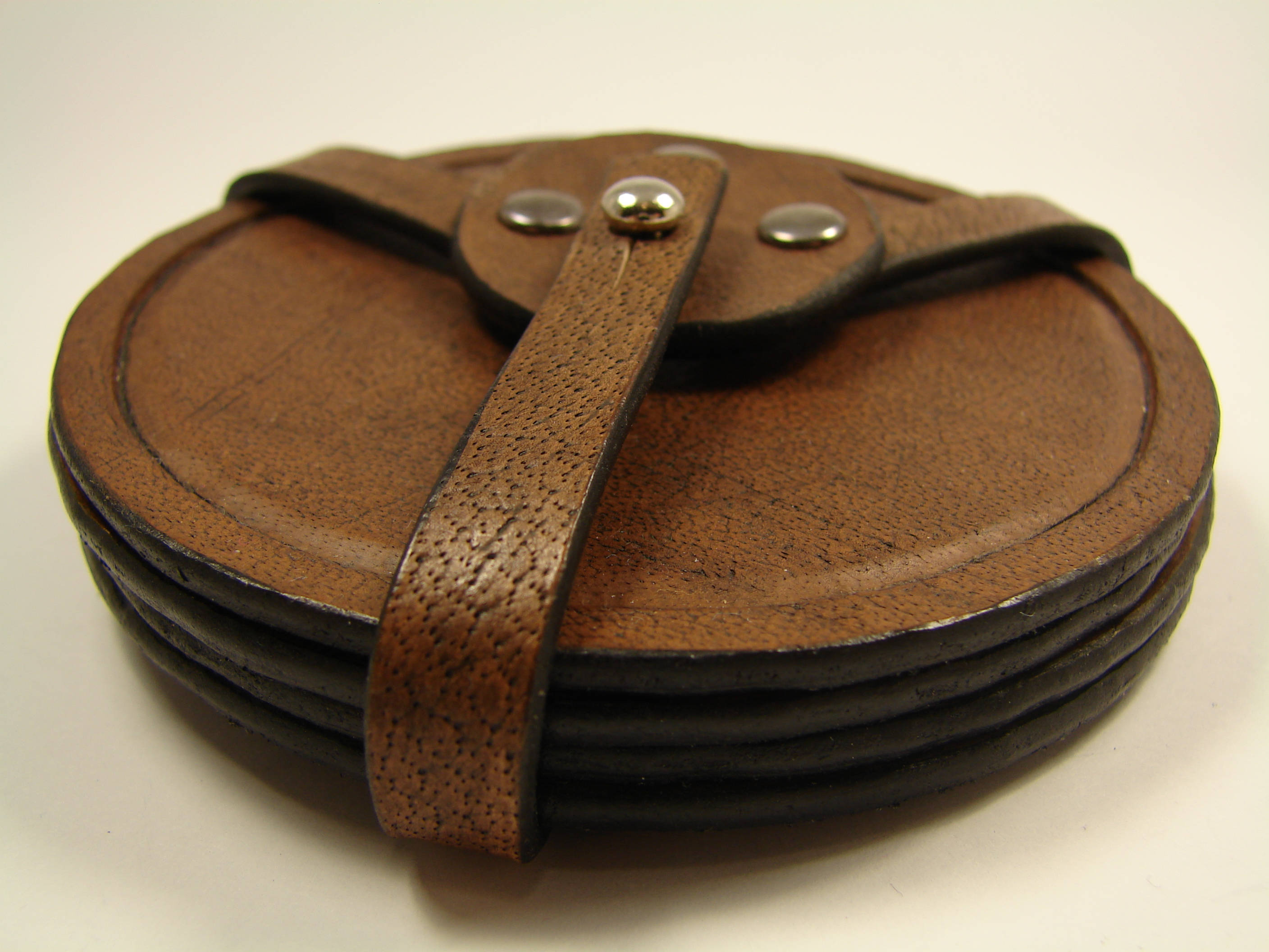 Round leather coasters leather coaster set of coasters Etsy