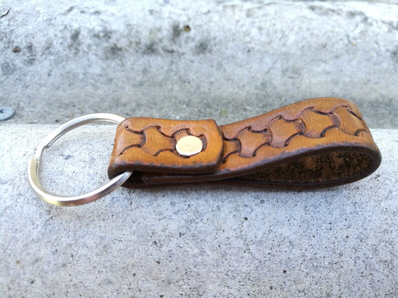 Coordinates key ring leather keychain personalized leather Etsy