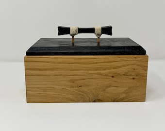 Hand-Crafted Wooden Box White Oak/Wenge