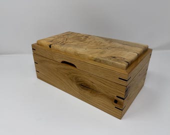 Hand-Crafted Wooden Box Figured Maple/White Oak