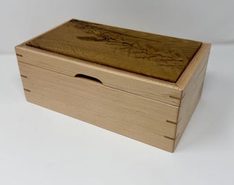 Hand-Crafted Wooden Box White Oak/Maple