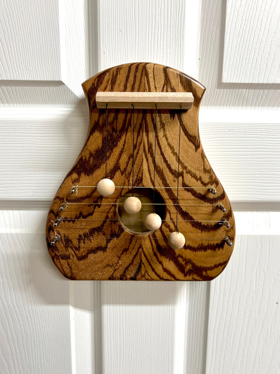 Zebrawood Door Harp Door Chime Natural Wooden Door Chime Etsy
