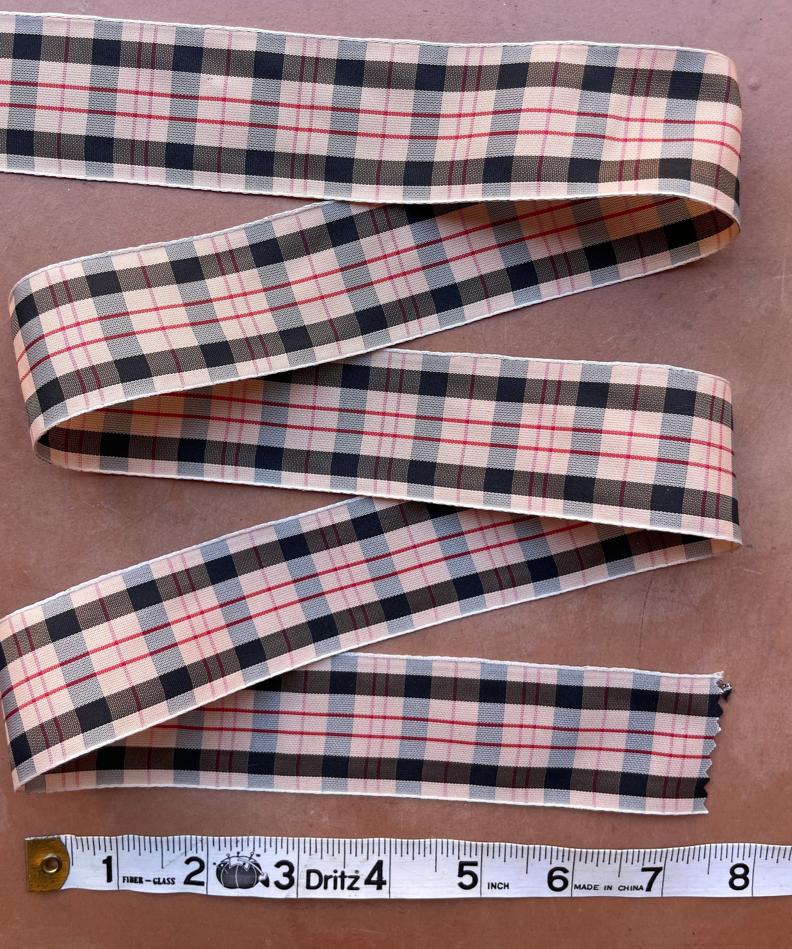 1 1/2 Burberry Inspired Plaid Ribbon by the Yard Tan Etsy