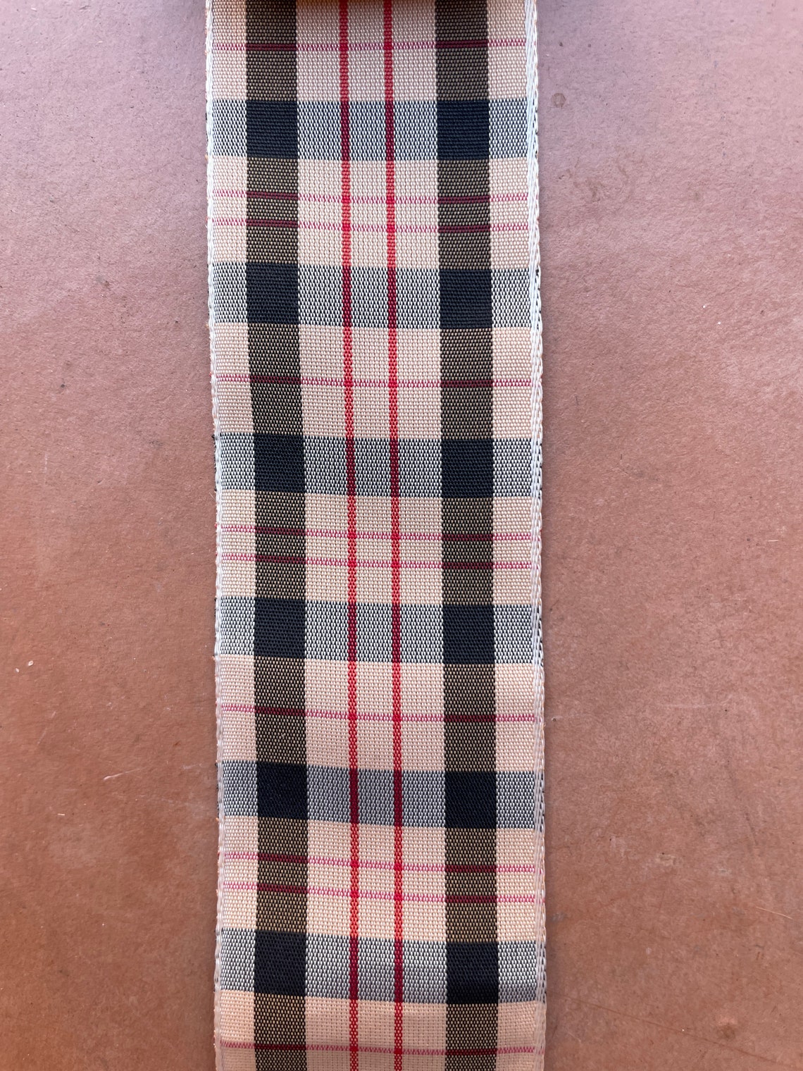 1 1/2 Burberry Inspired Plaid Ribbon by the Yard Tan Etsy
