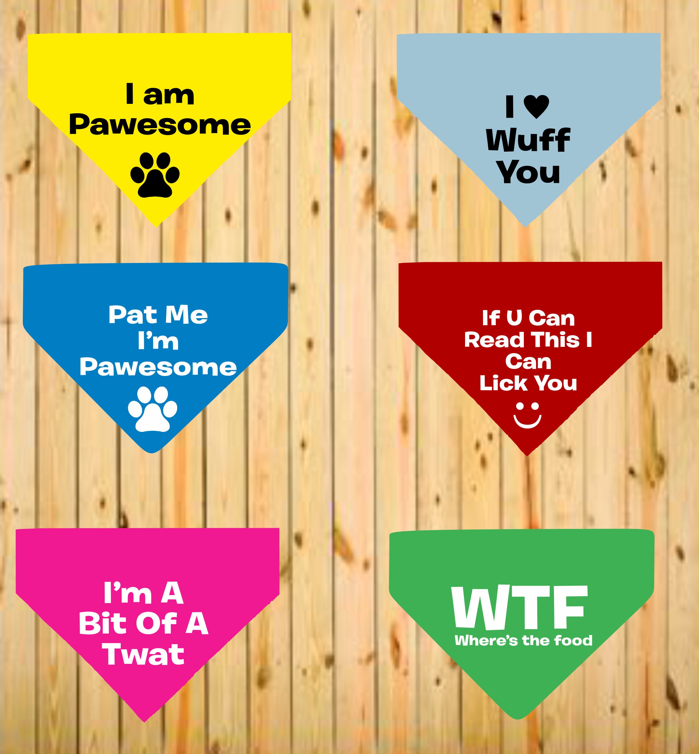 Cute and Funny Dog Bandana 6 Colours and Slogans to Choose, I'm a Bit