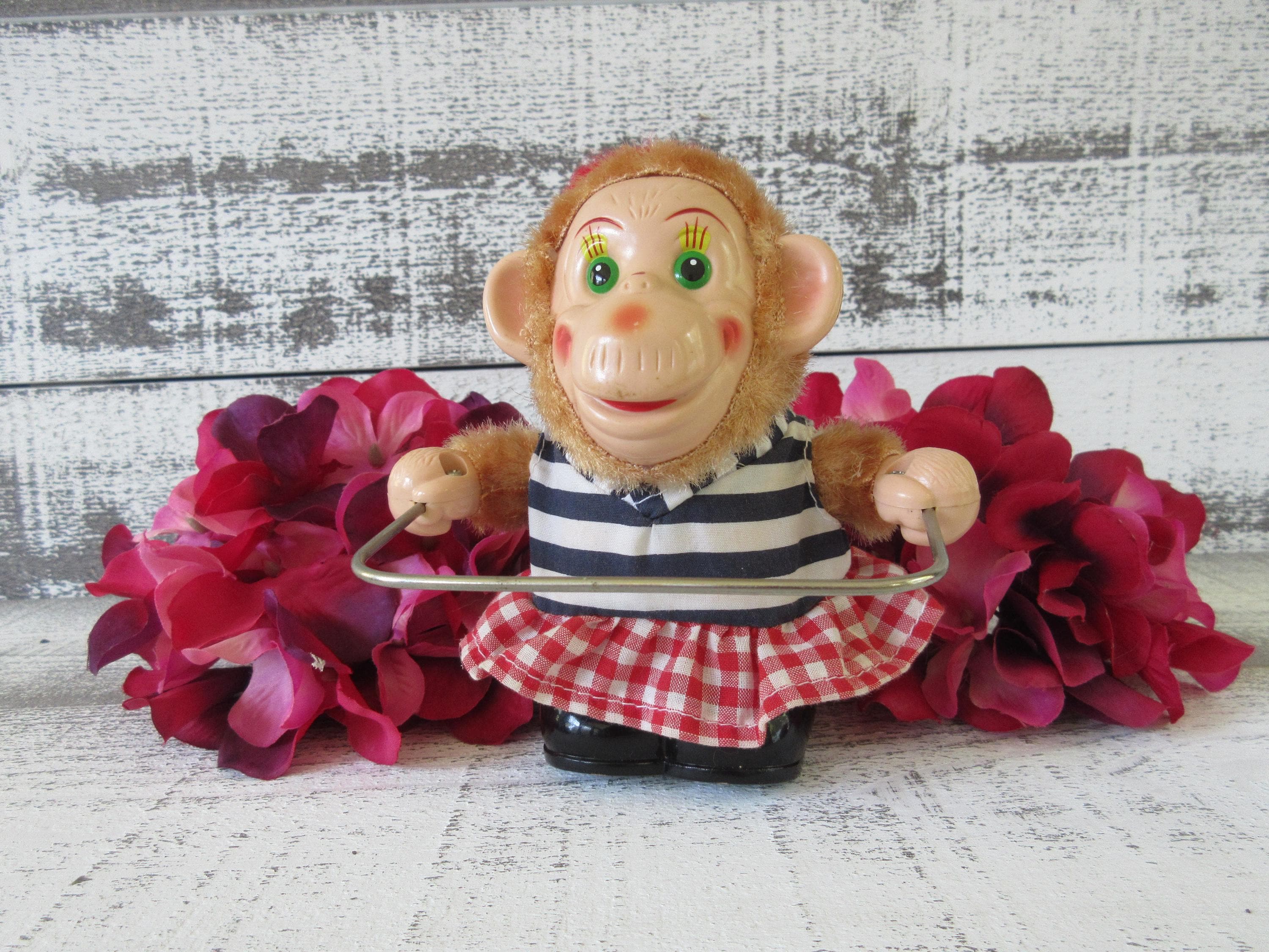 Whimsical Female Jump Roping Monkey Toy - Etsy