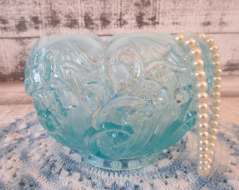 Fenton Lily of the Valley Opalescent Rose Bowl Collectible