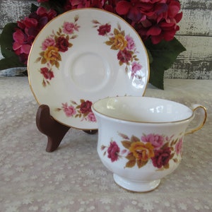 Timeless Beauty: Vintage Queen Anne Teacup and Saucer Set - Pattern 8638