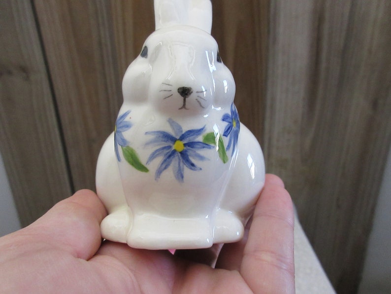 Easter Bunny Figurine with Flowers