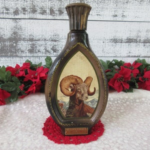 Collectible Jim Beam Whiskey Bottle with an Eye-Catching Big Horn Sheep Motif