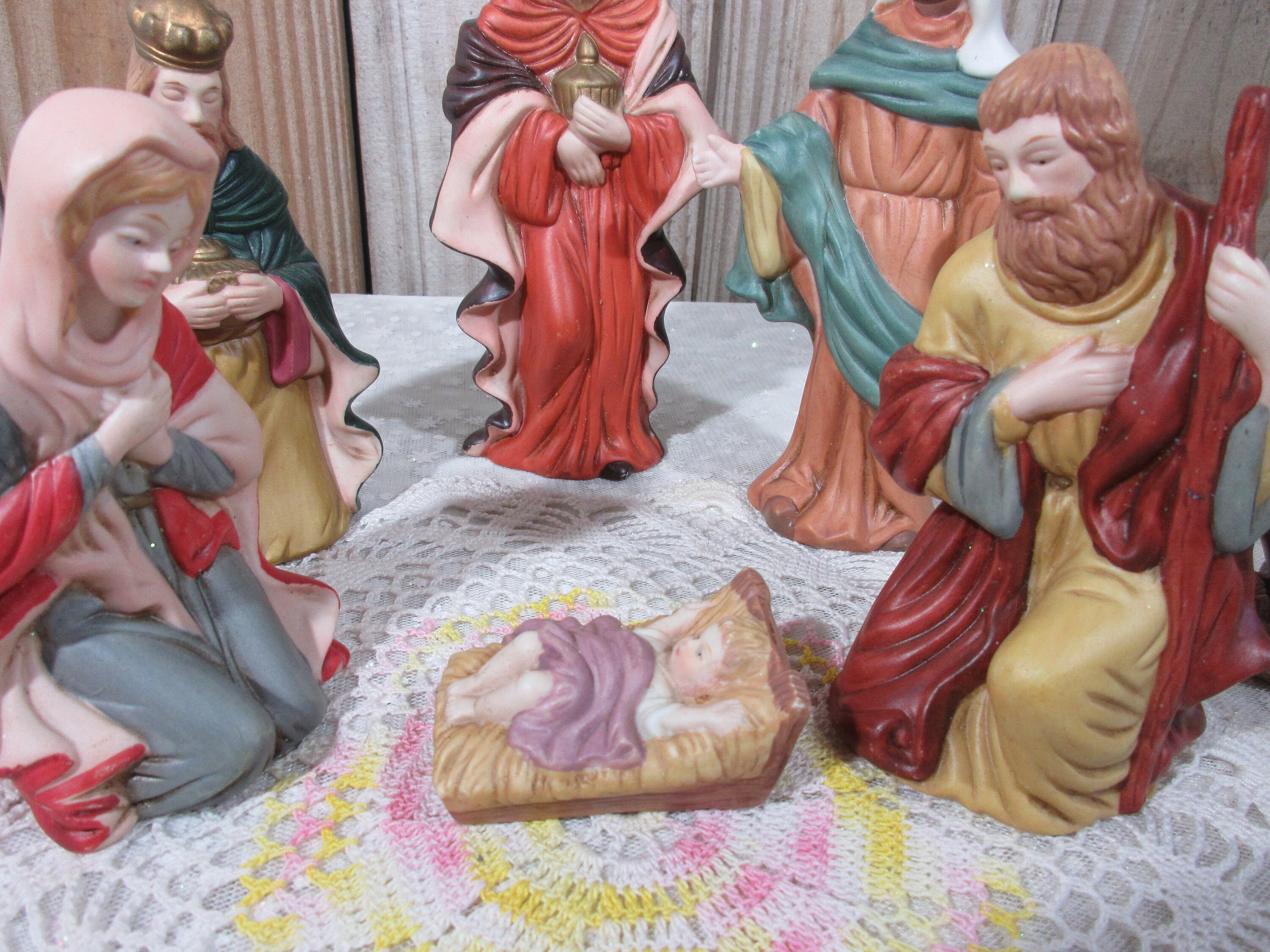 Porcelain Nativity Scene, 8 Piece Set - Etsy