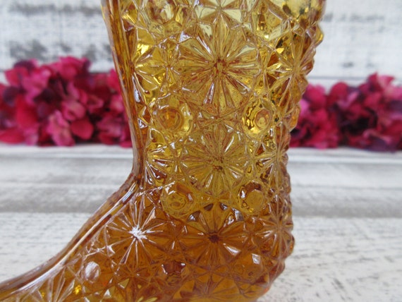 コレクターズアイテム フェントン デイジーボタン アンバーガラス