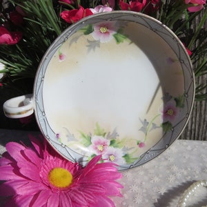 Floral Asian Style Serving Dish, Pink Hand Painted Pansy&#39;s Pickle Dish
