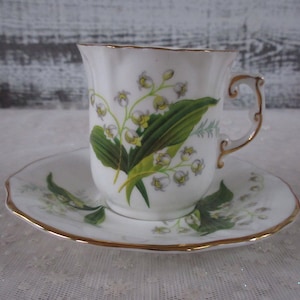 Elegant Hammersly Lily of the Valley Teacup and Saucer - Perfect for Tea Lovers and Collectors