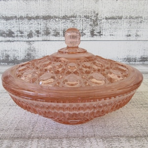 Collectible Vintage Federal Glass Co. Candy Dish - Pink Indiana Windsor Pattern