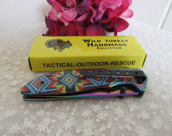 Wild Turkey Handmade Tactical Outdoor Rescue Knife - Etsy