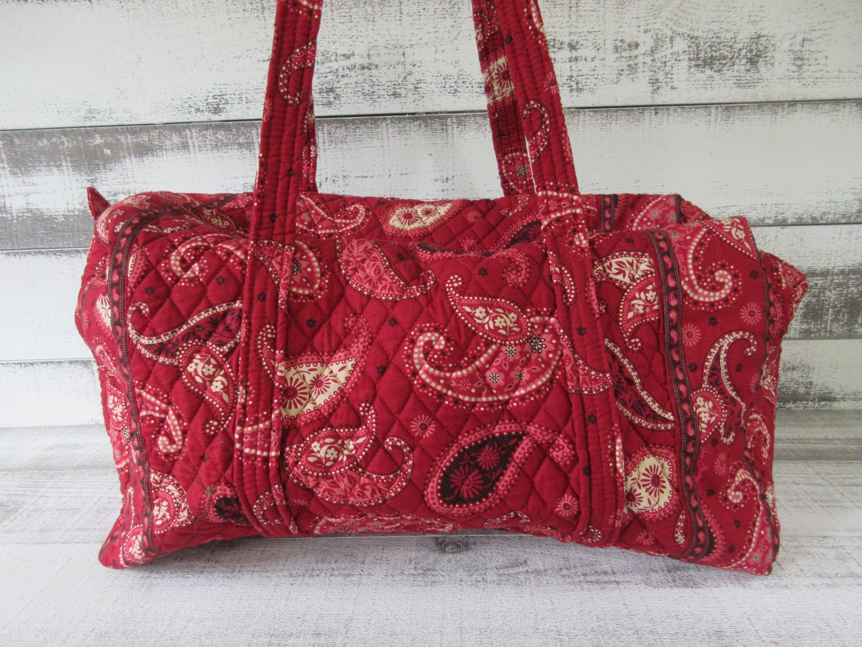 Vera Bradley プレミアムコットン ラージ トラベルダッフルバッグ 