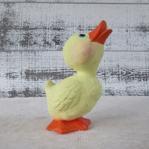 Springtime Charm: Hand Painted Ceramic Easter Duckling Figurine