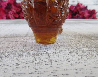 Collectible Fenton Daisy Button Amber Glass Boot - Vintage