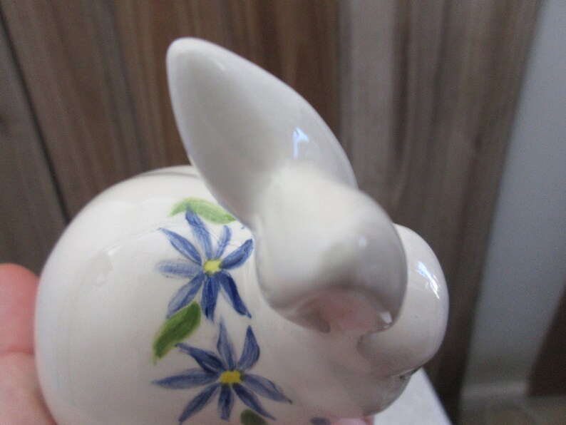 Easter Bunny Figurine with Flowers