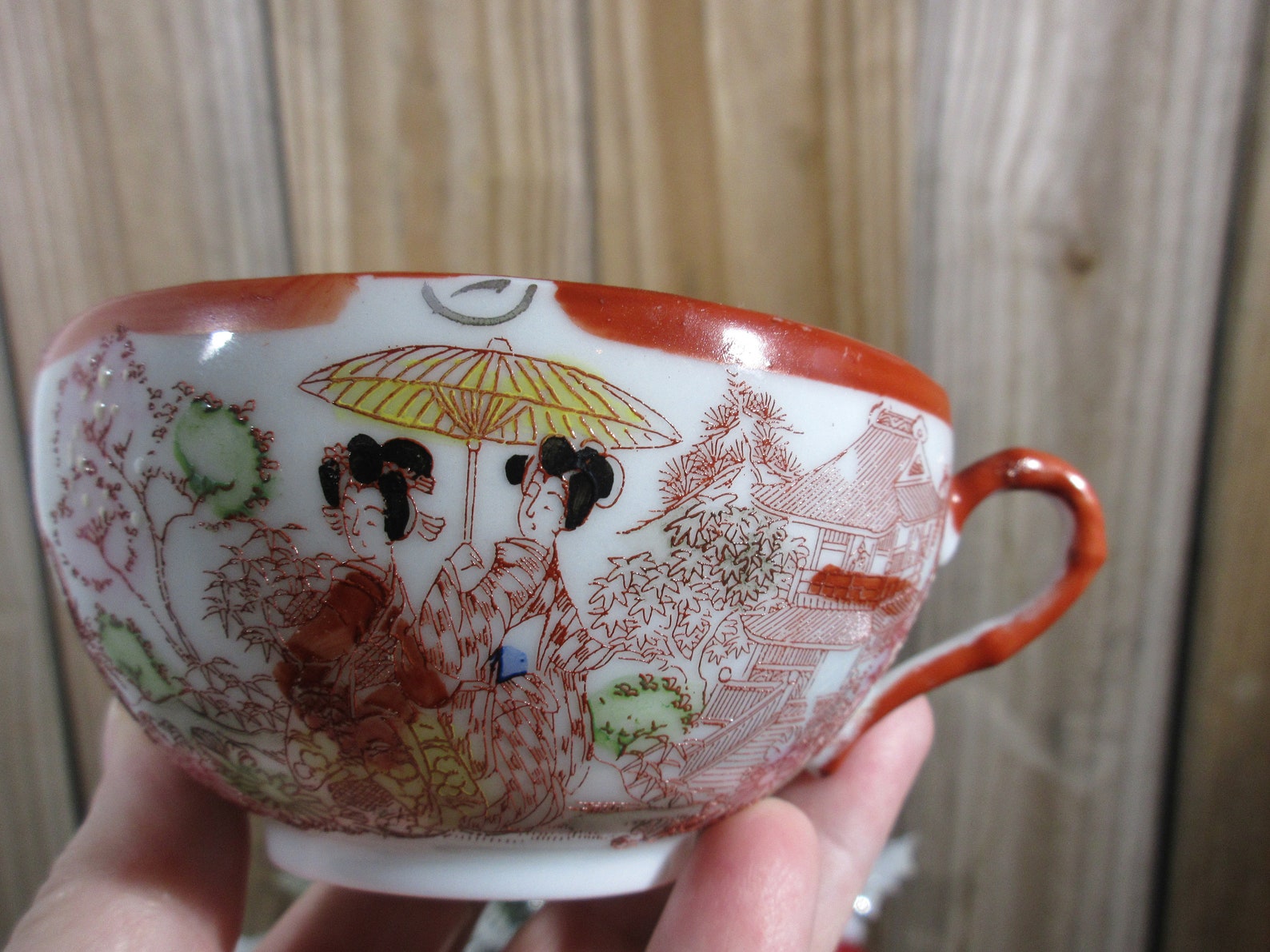 Vintage Asian Tea Cup and Saucer Set Etsy