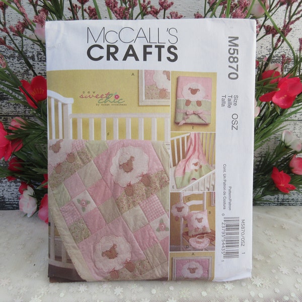 McCall's Crafts Pattern: Adorable Sheep Baby Blanket and Pillow Set - Perfect DIY Project for New Parents!