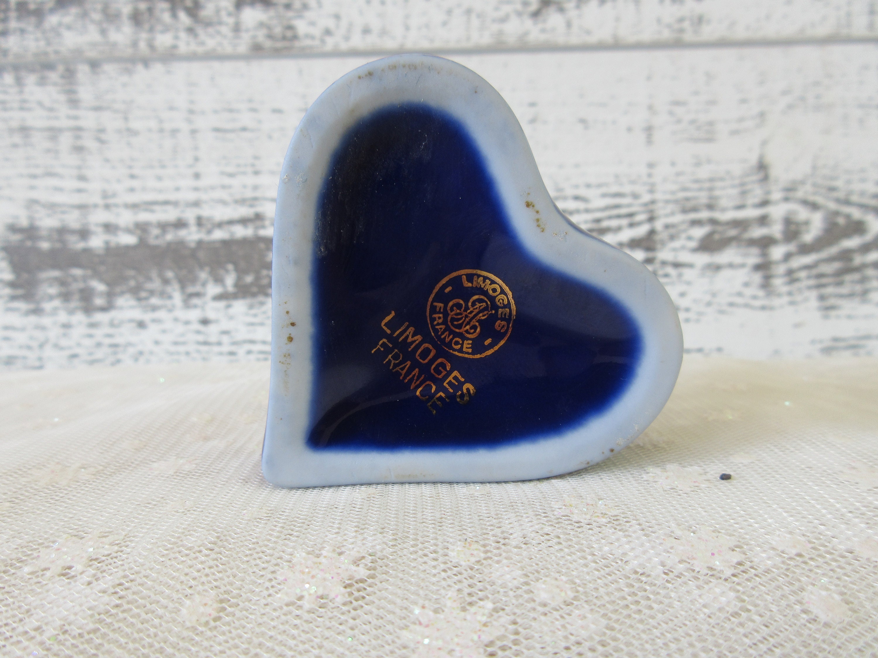 Unique Limoges Andrea Pivot Floral Heart Shaped Trinket Keeper