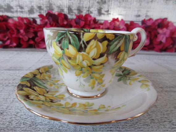 Elegant Royal Standard Tea Set With Laburnum Flowers - Bone China