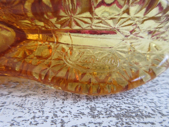 コレクターズアイテム フェントン デイジーボタン アンバーガラス