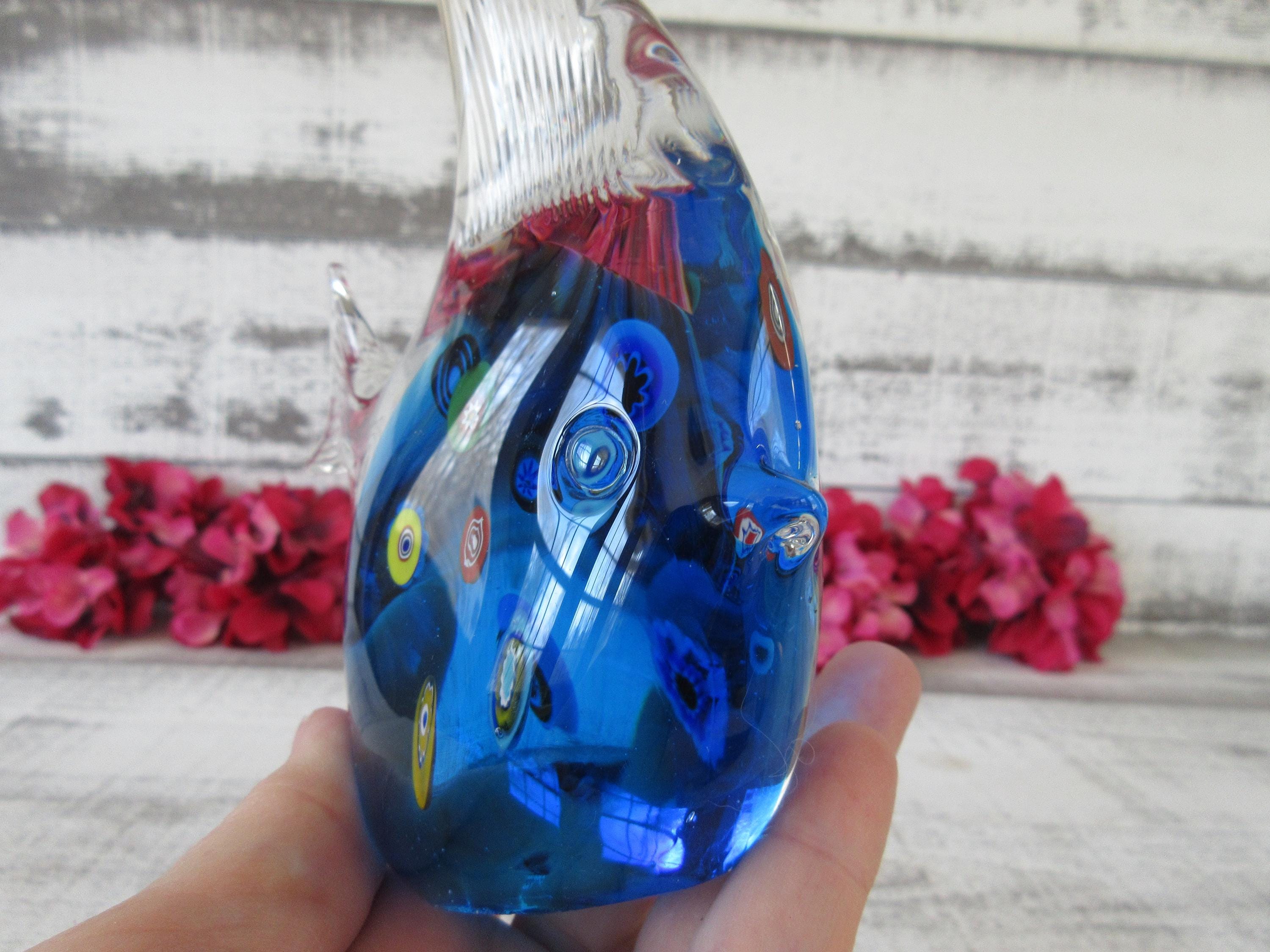 Collectible Blue Murano Glass Angel Fish Paper Weight - Etsy Denmark