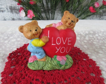 I Love You Figurine with Two Bears