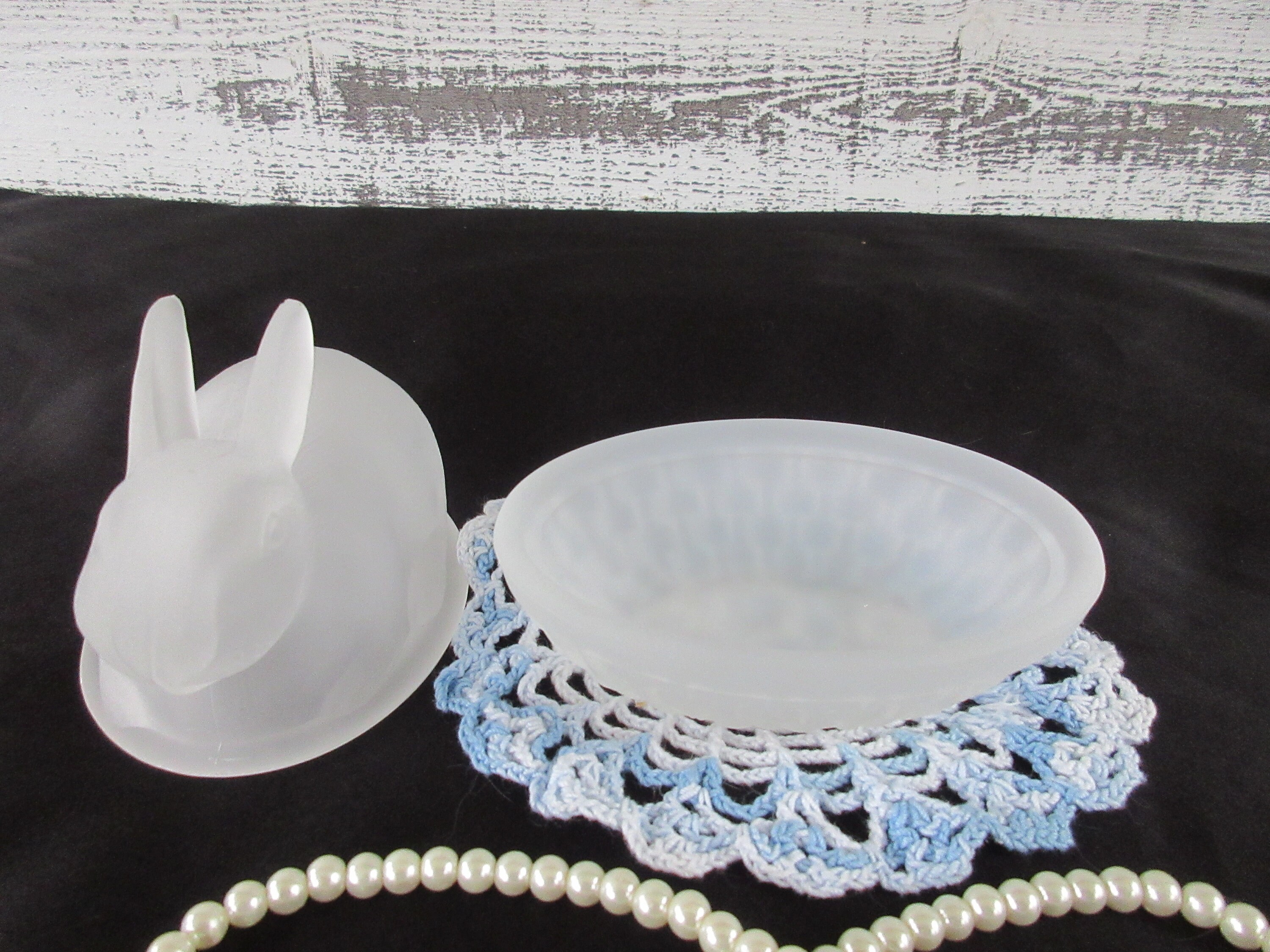 Spring Rabbit Dish Charming Frosted White Bunny Dish Set - Ideal for Spring Tablescapes - Etsy