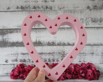 Valentine's Day Pink and Red Heart Decor - Romantic Home Accent