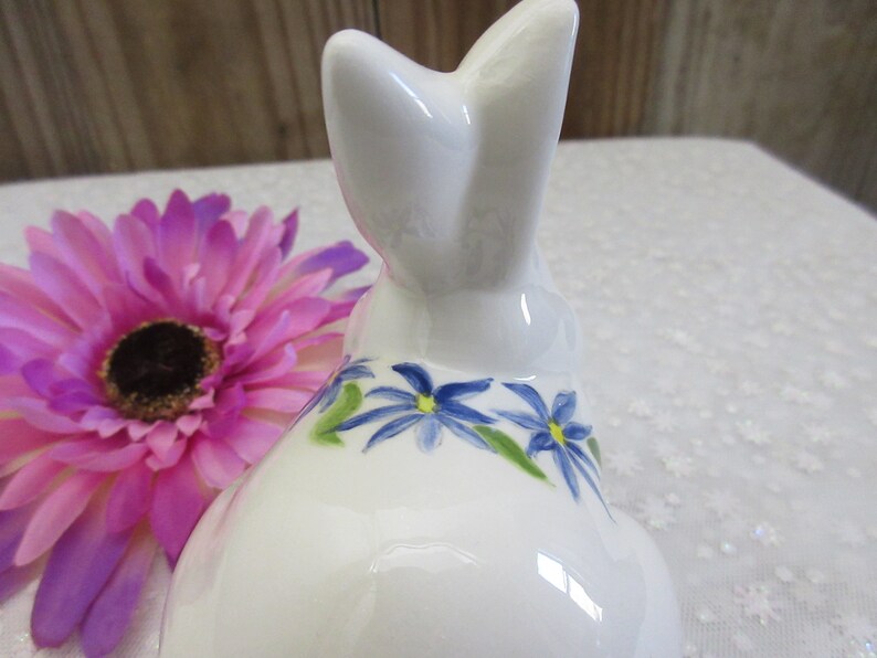 Easter Bunny Figurine with Flowers