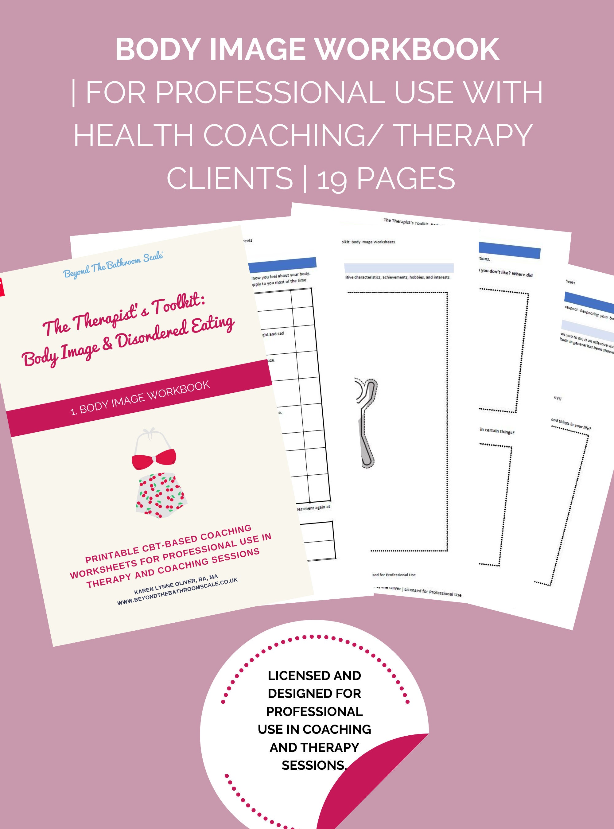 Body Image & Disordered Eating | CBT Workbooks | Digitally Fillable and ...