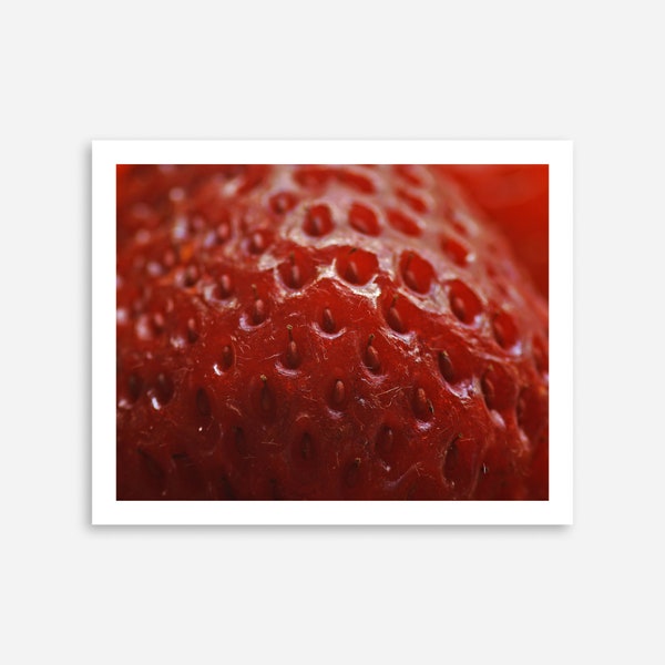 Strawberry 01 — Macro Photography Poster — Giclée Fine Art Print  — White Border — Unframed — 8x10, 12x16, 16x20