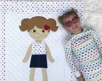 Paper Doll-deken, het originele Paper Doll-dekenpatroon, poppenquilt, aankleedpoppenquilt, kerstquilt