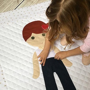 PDF Jeans/Pants Pattern, Digital Pattern, Paper Doll Blanket Clothing Pattern, Paper Doll Quilt with Outfits Pattern