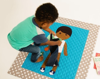 Instant Download Paper Doll Blanket Boy Pattern, Boy Sewing Gift, Boy Gift from Grandma, Unique Boy Gift, Boy Quilt Pattern