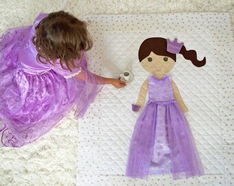 PDF Princess Dress Pattern, Digital Pattern, Paper Doll Blanket Clothing Pattern, Children's Princess Toy, Princess Sewing Pattern