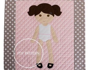 Paper Doll Blanket, The Original Paper Doll Blanket Pattern, Doll Quilt, Dress Up Doll Quilt, Paperdoll Pattern