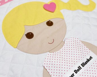 Instant Download Paper Doll Blanket Pattern, Dress Up Doll Sewing Pattern, Unique Children's Gift, Baby Shower Gift, Children's Sewing Gift