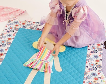 PDF Party Dress Pattern, Digital Pattern, Paper Doll Blanket Clothing Pattern, Doll Party Dress Pattern