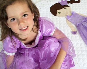Instant Download Paper Doll Blanket Pattern, Dress Up Doll Sewing Pattern, Unique Children's Gift, Gift From Grandma, Baby Shower Gift