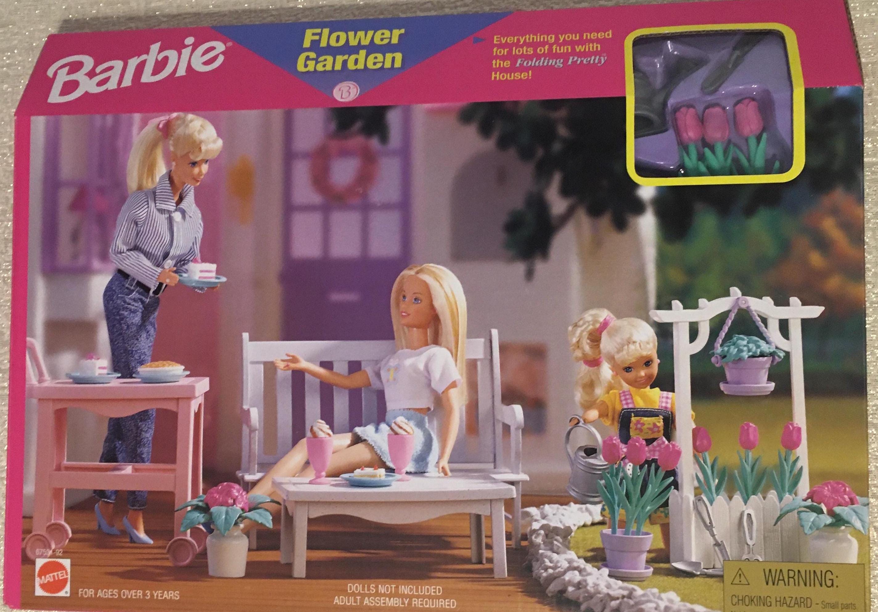 Barbie Flower Garden Playset - Folding Pretty House 1996 Mattel