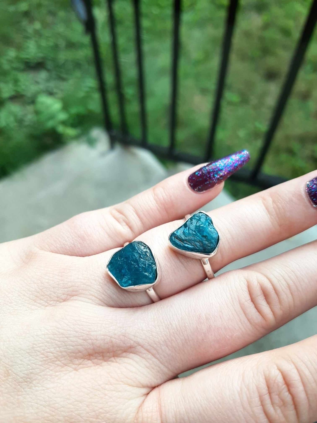 Sterling Silver and Neon Apetite Ring Size 8 - Etsy