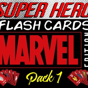 Superhero Flash Cards - Marvel Edition - Pack 1 - Etsy