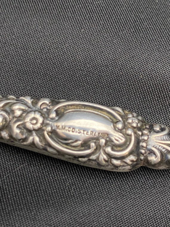 Antique victorian art nouveau ornate Sterling sil… - image 4