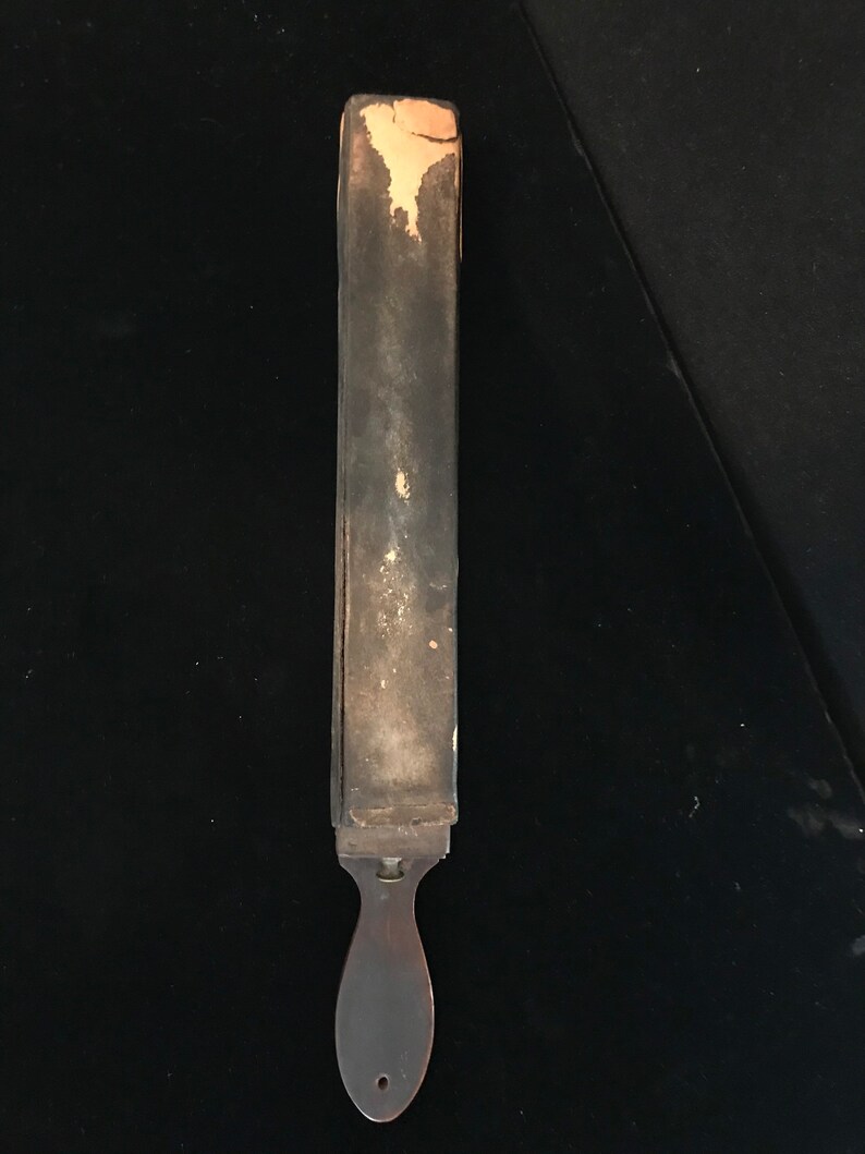 Antique straight edge razor sharpener with drawer and brass Etsy